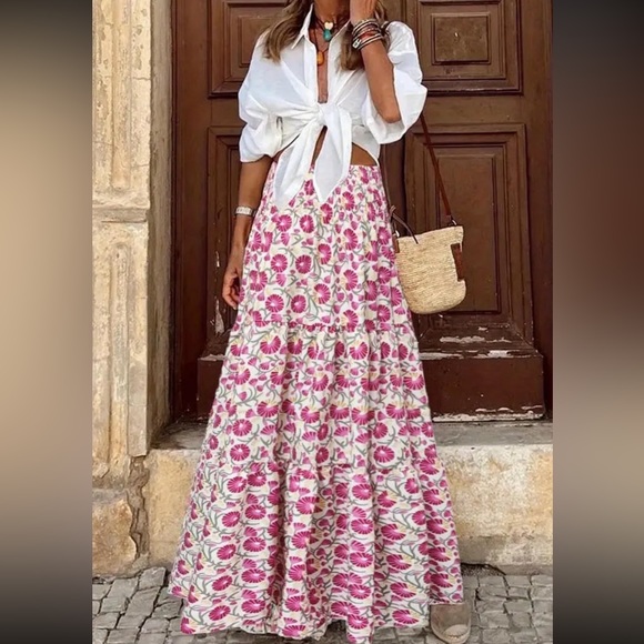 Boho high waisted maxi skirt - Picture 5 of 6